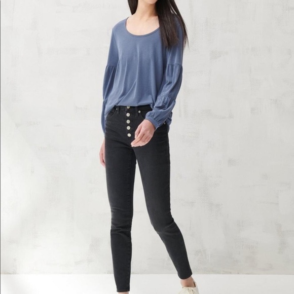 Lucky Brand Sandwash Tiered Sleeve Top NWT - Picture 4 of 8